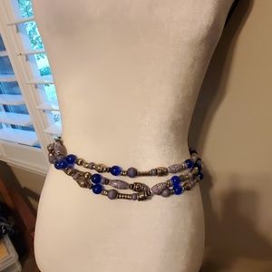 Beaded chain belt